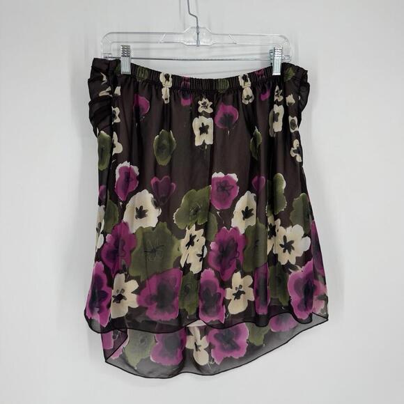 Vintage y2k 90s top shirt womens 16 floral tube top strapless fairy whimsigoth - Picture 2 of 5